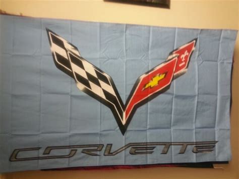 Corvette Style Flag Banner 3ft X 5ft Caroline Blue Color C1 C2 C3 C4 C5