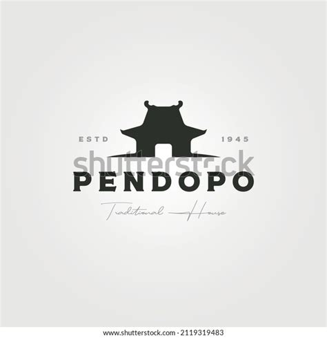 Pendopo Traditional House Java Logo Vector Stock Vector Royalty Free