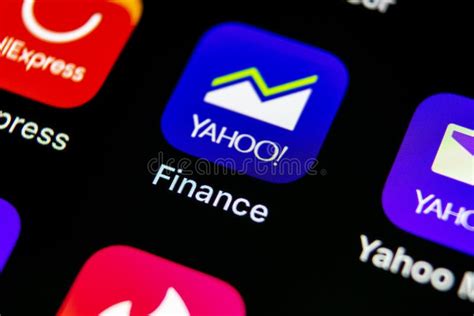 yahoo finance application icon  apple iphone  smartphone screen