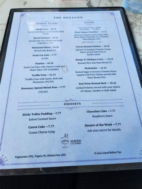 Online Menu Of The Hexagon Marina Patio And Restaurant Restaurant Deep