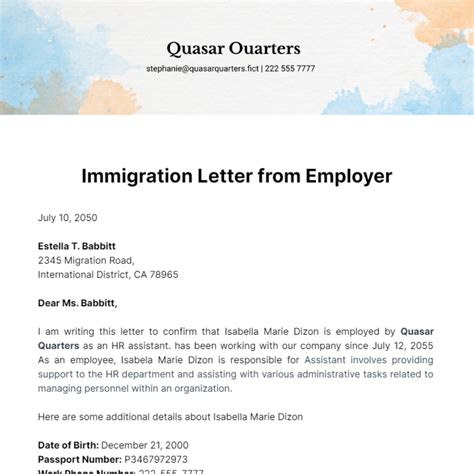 Free Immigration Letter Templates And Examples Edit Online And Download