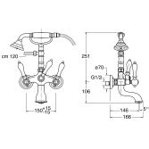 Cristina Classic Lines Canova Elite Wall Mounted Bath Mixer Cristina