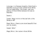 English Worksheets Snow White Script