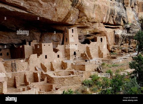 Views Of The Cliff Palace Pueblo Dwellings At Mesa Verde National Park