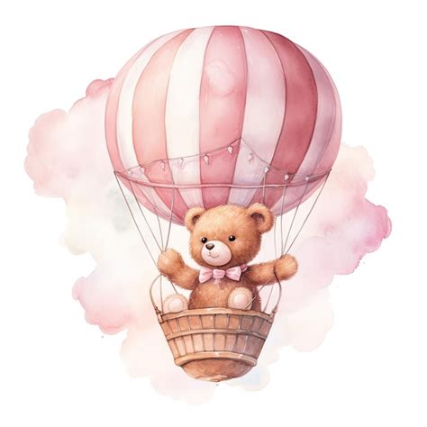 Premium Photo A Teddy Bear In A Hot Air Balloon With A Teddy Bear On It