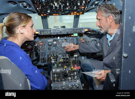 Aircraft Technician Having A Lesson Stock Photo Alamy