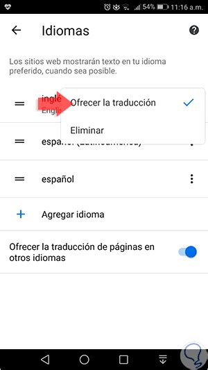 Cómo activar traductor de Google Chrome automático Android Solvetic