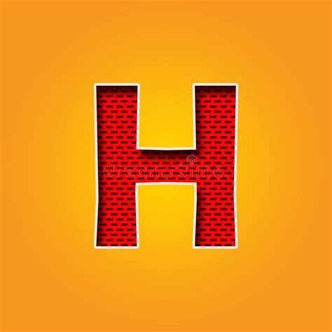 Single Character H Font In Orange And Yellow Color Alphabet Stock