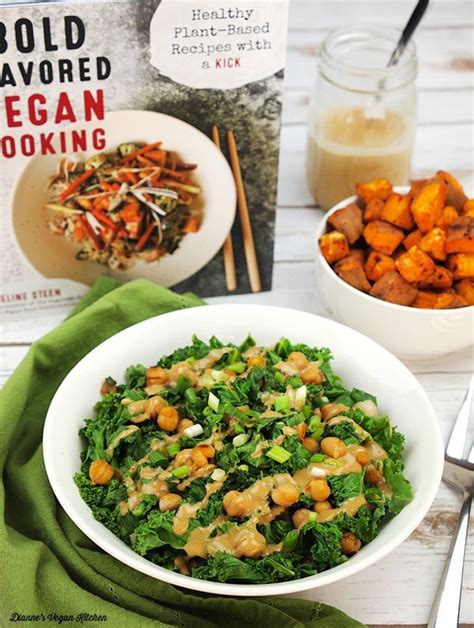 Smoky Kale And Chickpeas With Miso Peanut Drizzle From Bold Flavored Vegan Cooki Healthy