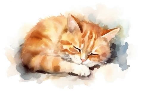 Premium Ai Image A Drawing Of A Cat With Eyes Closed