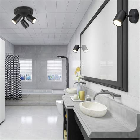 Plafón Rostock Negro Iluminación baño apliques baño IP44