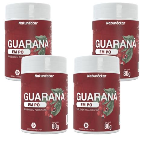Guaraná Em Pó Engorda - Combo 04 Unidades Guaraná em pó 80 Gramas Natural Suplemento Alimentar ...