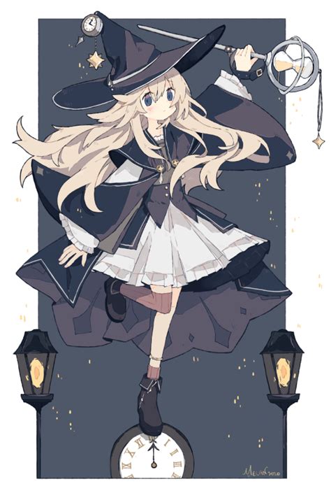 Safebooru Girl Asymmetrical Legwear Bangs Black Footwear Black Headwear Blonde Hair Blue Eyes