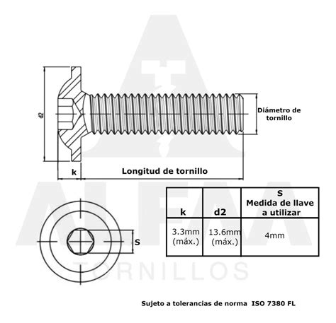 Tornillo Allen N Rondana Integrada M X Mm Pzs Mercado Libre