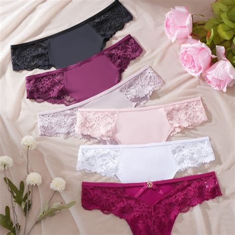 Koronkowe Majtki Bikini Z Francuskimi Wyci Ciami I Napisami Sportowe Oddychaj Ce Du E