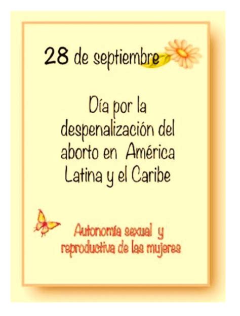 28 de septiembre Día por la despenalización del aborto en América Latina y el Caribe