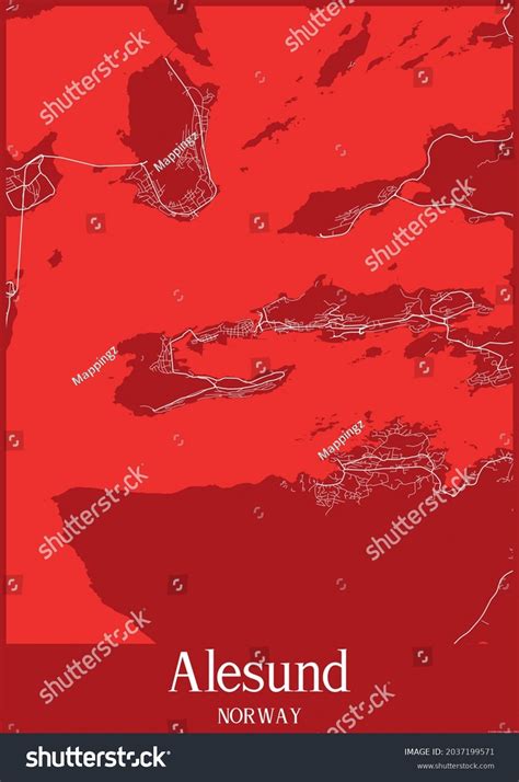 red city map alesund norway stock illustration  shutterstock
