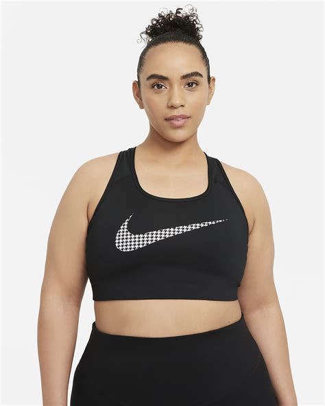 Nike Dri Fit Swoosh Icon Clash Womens Medium Support Non Padded Sports Bra Plus Size Nike Ae