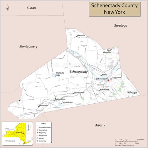 Map Of Schenectady County New York Where Is Located Cities