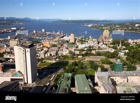 aerial images  quebec city  atop  observatoire de la capitale