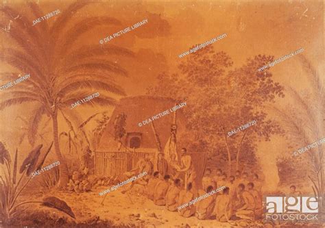 Offerings To Captain James Cook Engraving By John Webber Polynesia