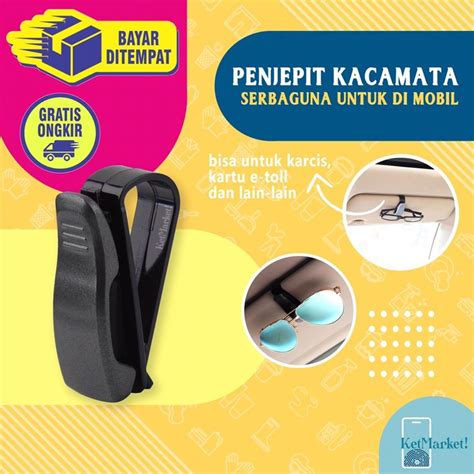 Jual Sunglass Holder Visor Klip Mobil Serbaguna Penjepit Kacamata