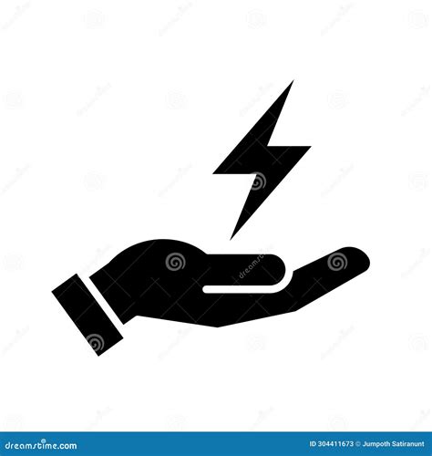 Hands Holding Bolt Sign Icon Save Energy Electricity Stock