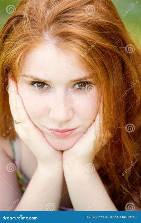 Red Head Portrait Outdoor Stock Image Image Of Redhead 28206321