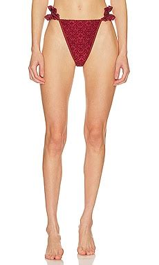 Andrea Iyamah Mulan Bikini Bottom In Wine REVOLVE