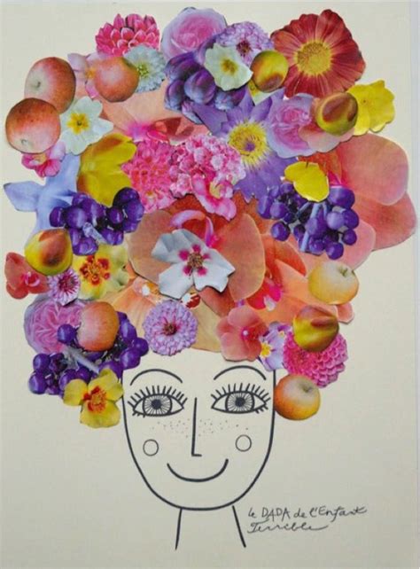 Activit Manuelle Un Visage Aux Cheveux Fleuris Collage Activities