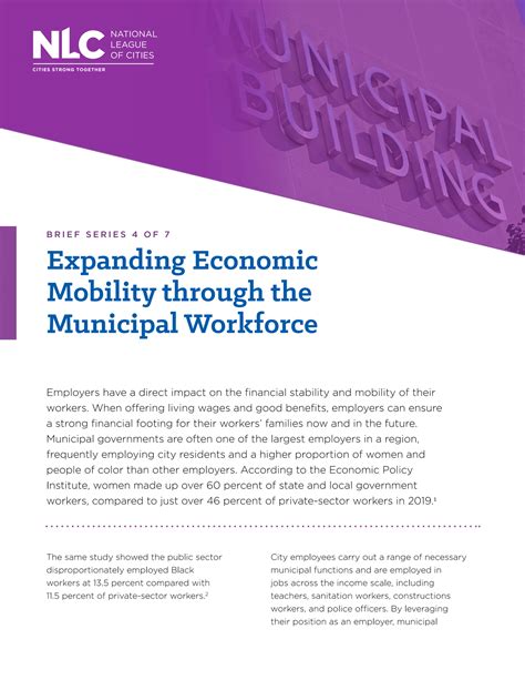 Expanding Economic Mobility through the Municipal Workforce, Part of a