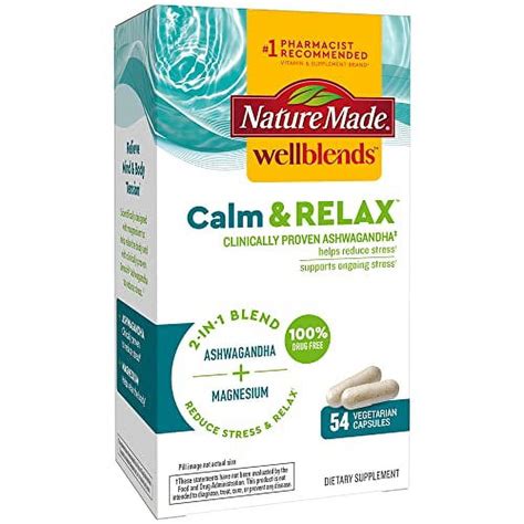 Nature Made Wellblends Calm And Relax Ashwagandha 125mg Magnesium 300mg