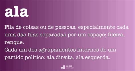 O Que Significa Ala - Ala - Dicio, Dicionário Online de Português