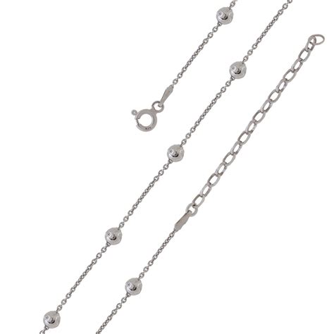 Цепочка Серебряная Венеция Роло плоская с шариками (сечение 035 ...