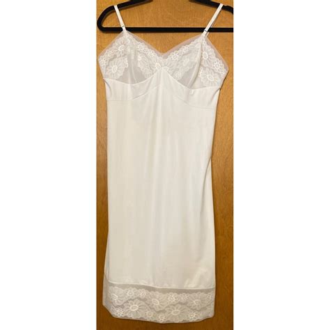 Vintage Vanity Fair Nylon Full Slip Lace Trim Lingerie Dress Nightgown Ivory Usa Size Etsy