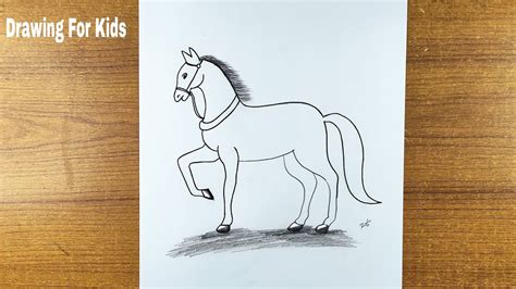 How To Draw Horse Easy Drawing For Kids Simple Horse Drawing Tutorial