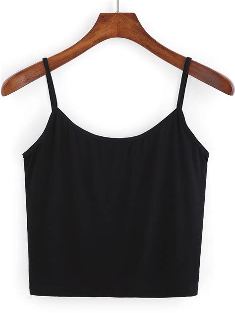 Spaghetti Strap Crop Black Cami Top