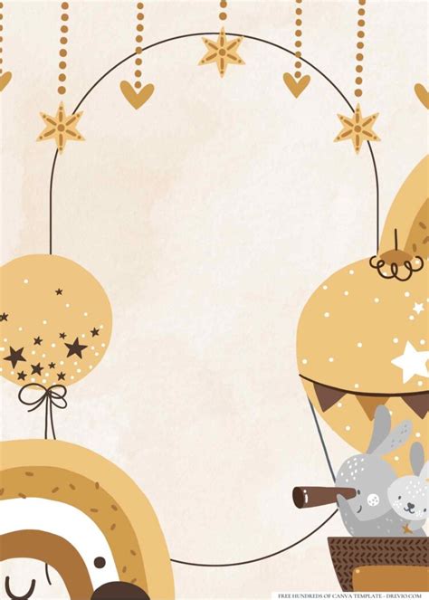 Hot Air Balloon Adventure Birthday Invitation Templates