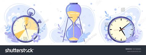 Clock Hourglass Stopwatch Watch Hours Timer Stock Vector Royalty Free