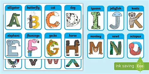 Editable Animal Alphabet Flashcards (teacher made) - Twinkl