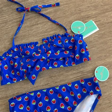 Copper Key Swim Hp Girls Strawberry Ruffle Bikini 2 Piece Set Poshmark