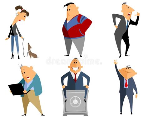 Sex Olika Personer Vektor Illustrationer Illustration Av Sittande