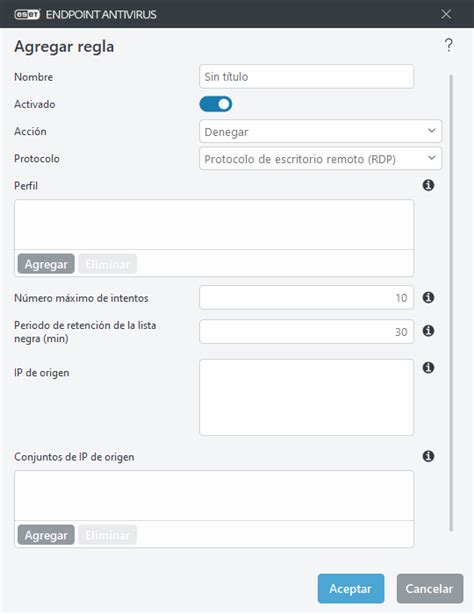 Reglas ESET Endpoint Antivirus Ayuda en línea de ESET