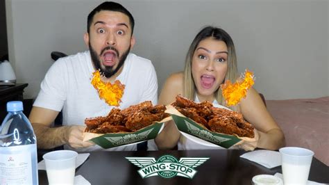 Extremely Hot Atomic Wings Challenge Wingstop Youtube