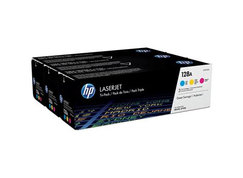 HP 128A 3-pack Cyan/Magenta/Yellow Original LaserJet Toner Cartridges ...