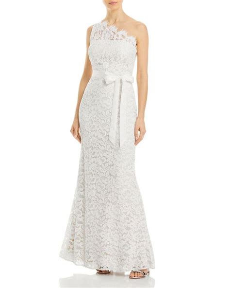 Eliza J Lace One Shoulder Gown In White Lyst