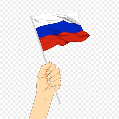 Premium Vector | Vector illustration of Russia flag in hand on ...