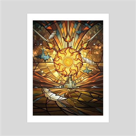 Stain Glass Plains Basic Land An Art Print By Magali Villeneuve Inprnt