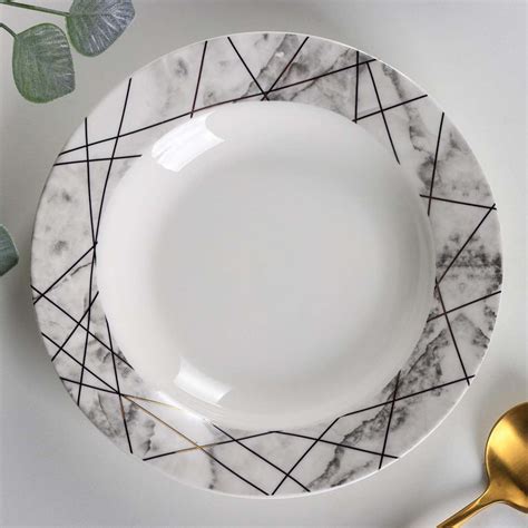 Тарелка Доляна суповая «Мрамор» купить по цене 122 ₽ в интернет ...