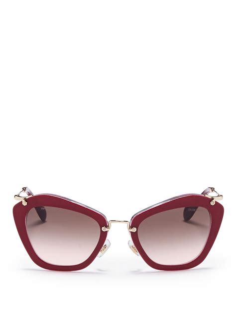 Lyst Miu Miu Noir Glitter Cat Eye Acetate Sunglasses In Purple